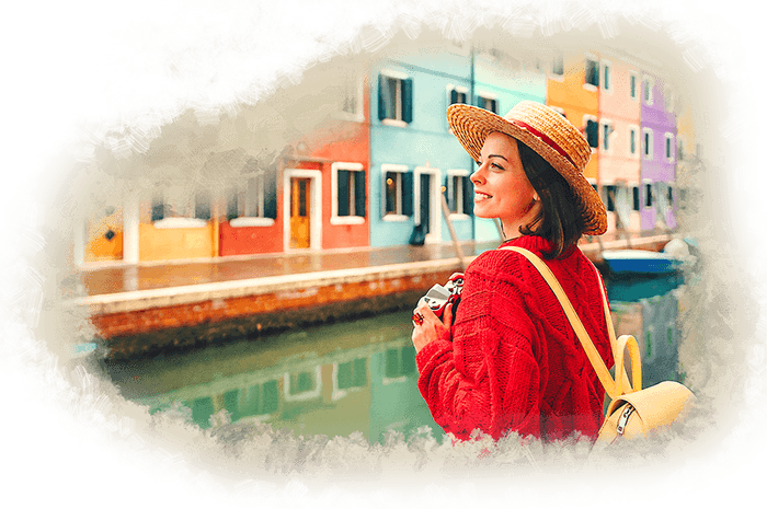 Traveller taking in the sights of Italy.